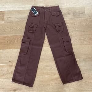 EM - Wide Leg Carpenter Cargo Pants in Brown
